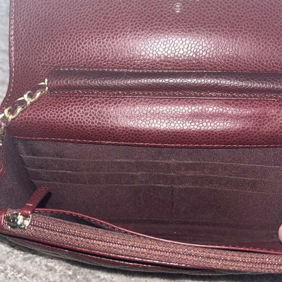 Chanel Caviar Quilted Wallet on Chain Burgundy - Picture 4 of 6